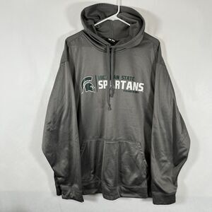 Michigan State Spartans J2 Sport Hoodie Mens Size XXL 2XL Gray Fleece Pullover